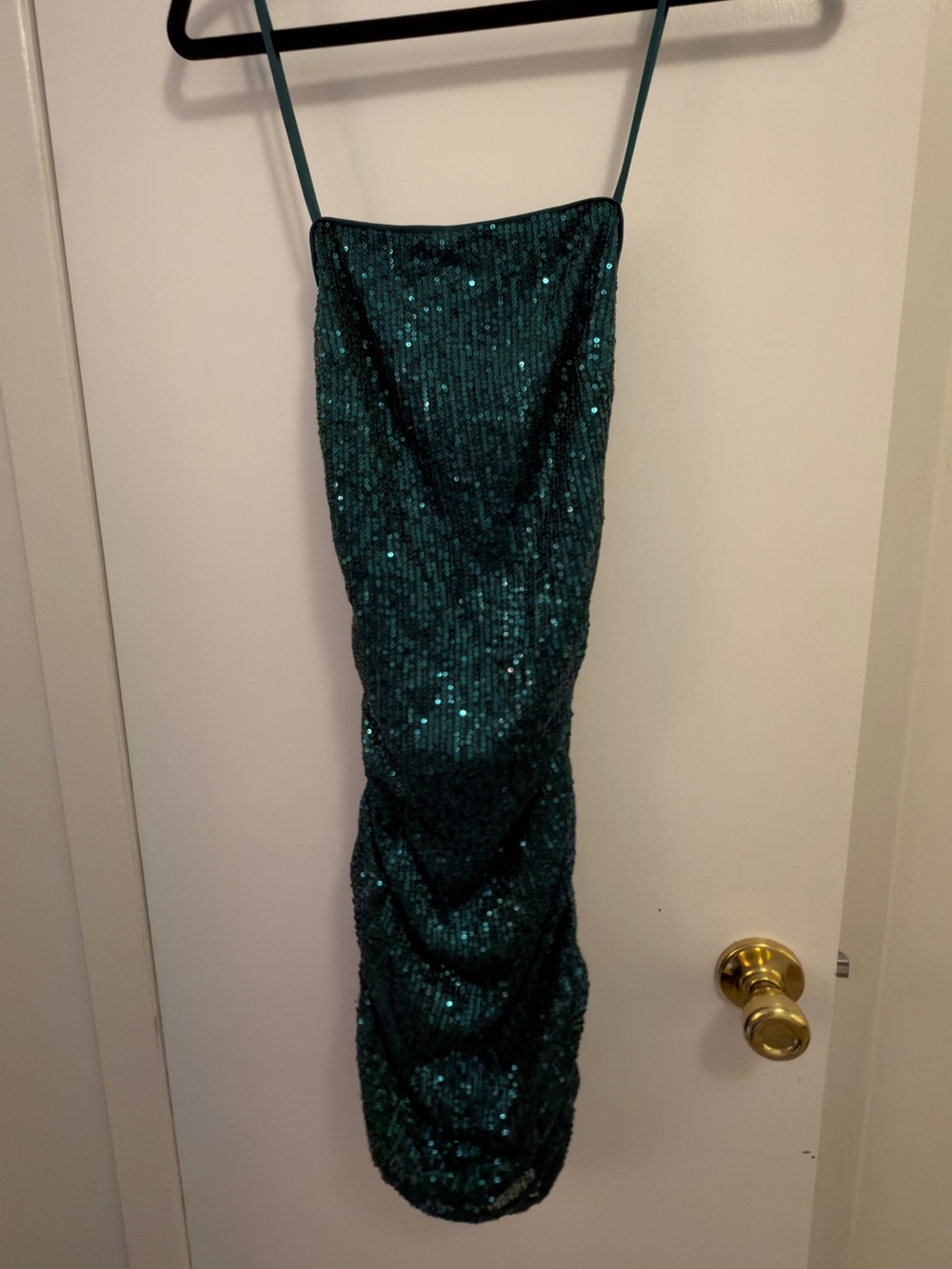 Fashion Nova Teal Sequin Mini Dress